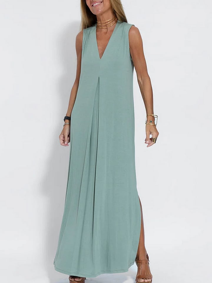 🔥Elegant Solid Color Sleeveless Maxi Dress(BUY 2 FREE SHIPPING)